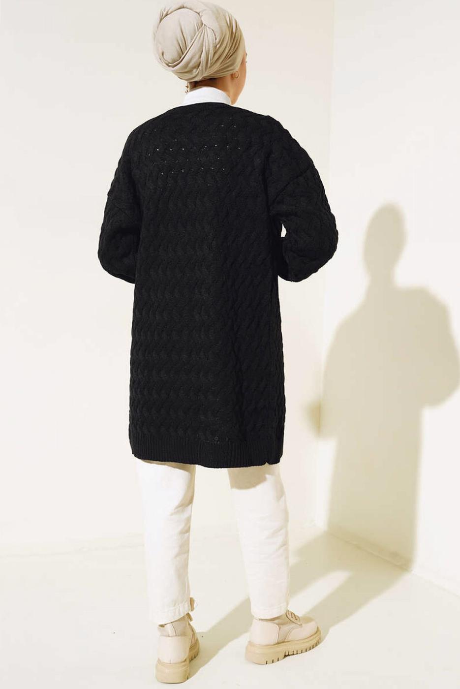 Vêtements hijab NOIR CARDIGAN EN MAILLE T 0963