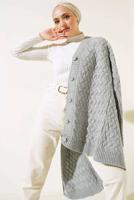 Tesettür giyim GRİ TRİKO HIRKA T 0963