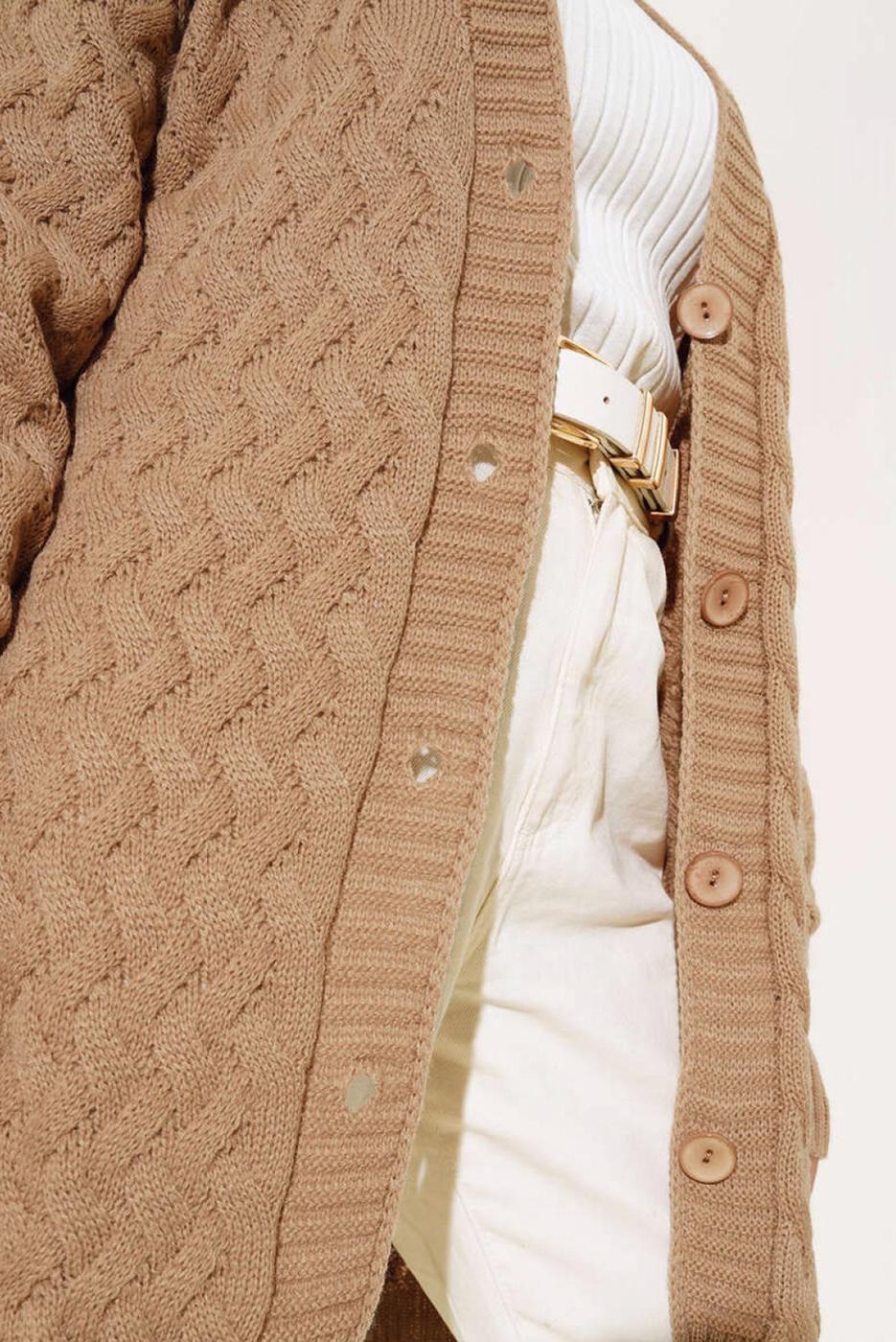 Tesettür giyim KAHVE TRİKO HIRKA T 0963