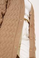 Tesettür giyim KAHVE TRİKO HIRKA T 0963