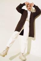 Tesettür giyim KAHVE TRİKO HIRKA T 0963