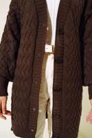 Tesettür giyim KAHVE TRİKO HIRKA T 0963