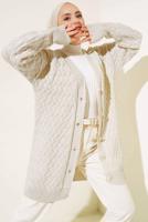 Tesettür giyim BEJ TRİKO HIRKA T 0963