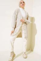 Tesettür giyim BEJ TRİKO HIRKA T 0963