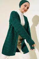 Tesettür giyim YEŞİL TRİKO HIRKA T 0963