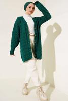 Tesettür giyim YEŞİL TRİKO HIRKA T 0963