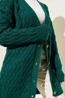 Tesettür giyim YEŞİL TRİKO HIRKA T 0963