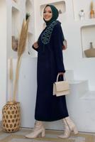 Tesettür giyim LACİVERT DESENLİ TRİKO HIRKA T 10332
