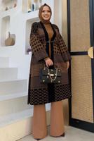 Tesettür giyim SİYAH DESENLİ TRİKO HIRKA T 1236