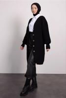 Tesettür giyim SİYAH KARPUZ KOL TRİKO HIRKA T 1876