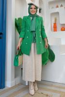 Vêtements hijab VERT VESTE À CARREAUX T 2177