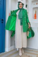 Vêtements hijab VERT VESTE À CARREAUX T 2177