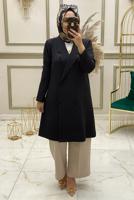 Vêtements hijab NOIR VESTE À DOUBLE BOUTONNAGE T 31311