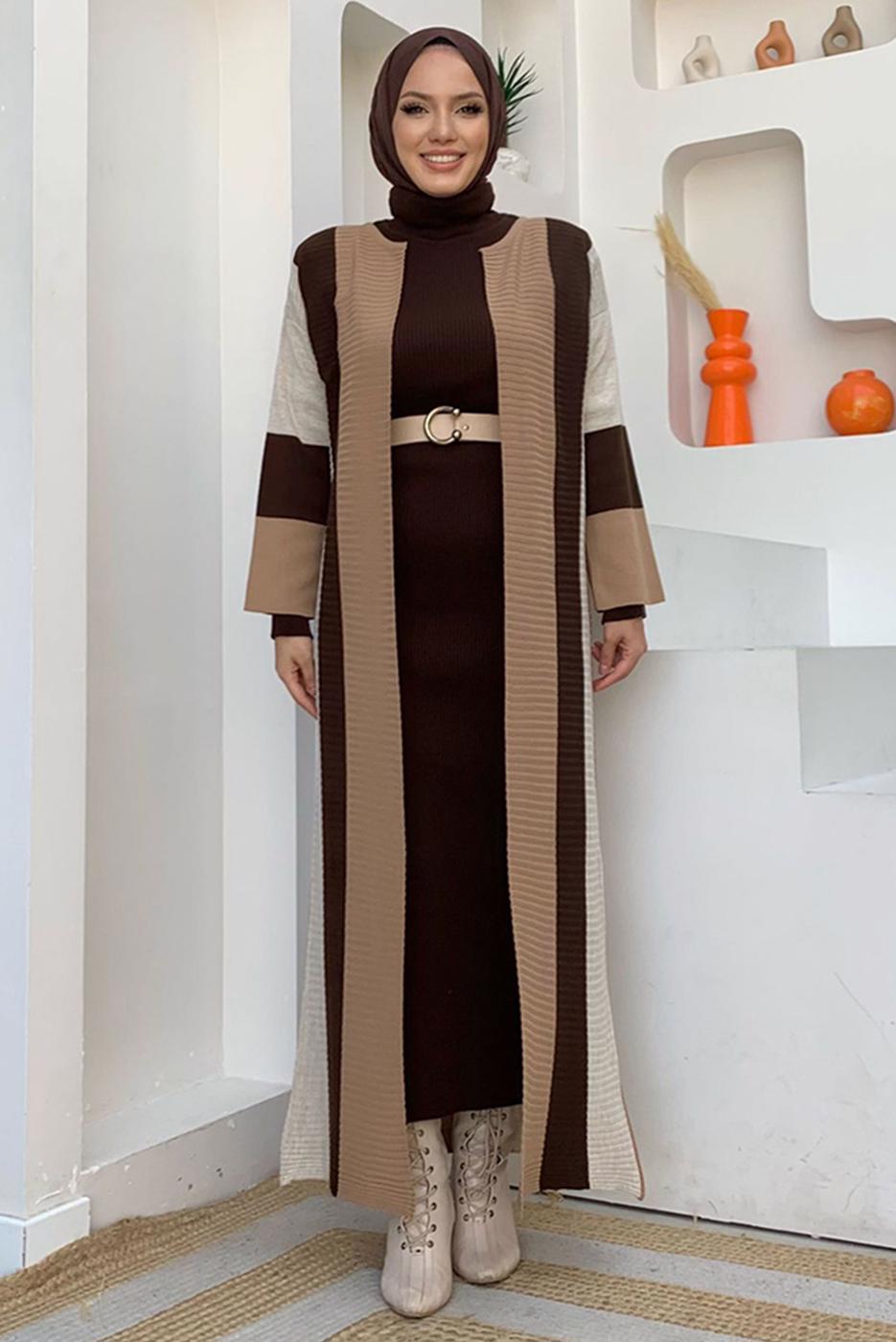Vêtements hijab TABA VESTE EN TRICOT À RAYURES T 31332