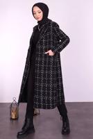 Hijab clothing BLACK PLAID PATTERNED JACKET T 4247