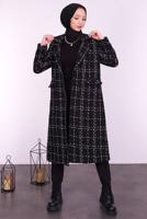 Hijab clothing BLACK PLAID PATTERNED JACKET T 4247