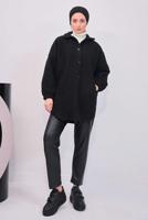 Hijab clothing BLACK JACKET WITH SHIRT COLLAR T 4253