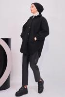 Hijab clothing BLACK JACKET WITH SHIRT COLLAR T 4253