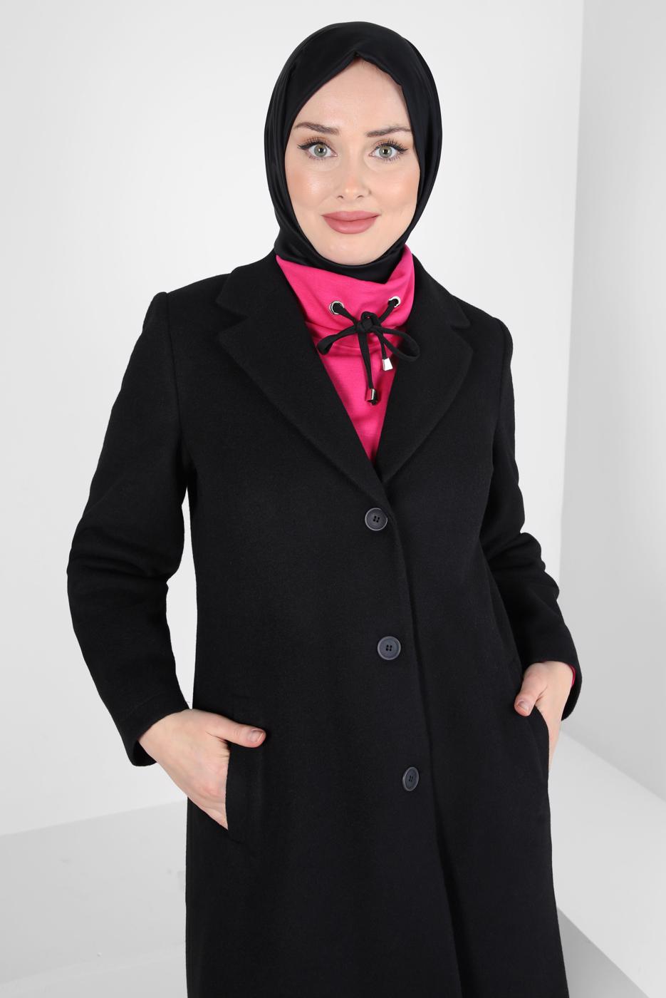 Hijab clothing BLACK ALVINA POCKET DETAILED JACKET T 44276