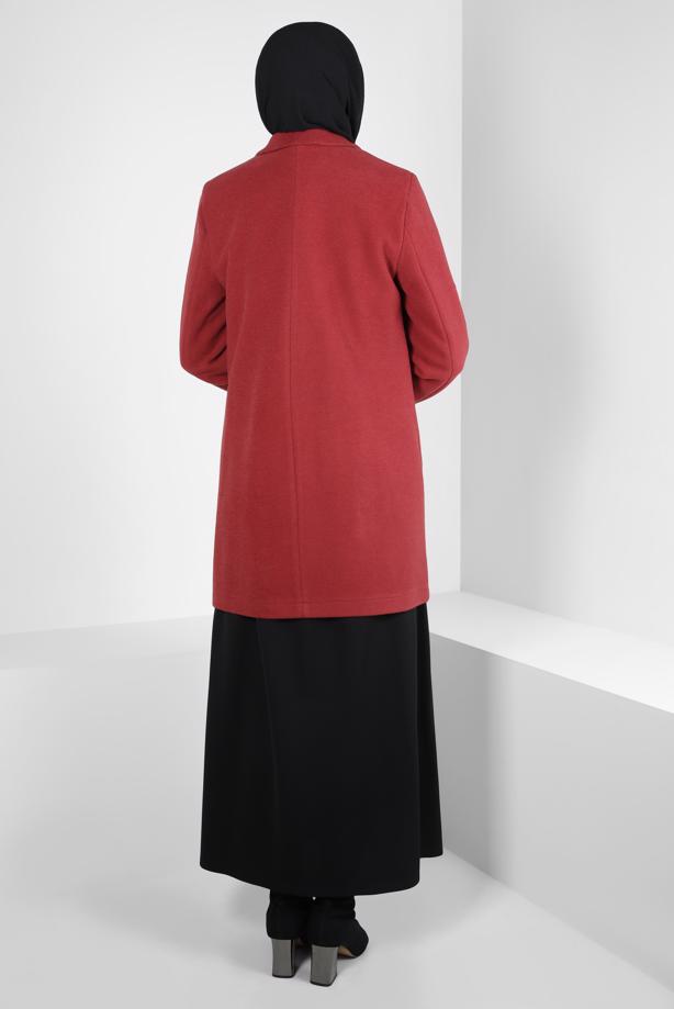 Hijab clothing BROWN ALVINA POCKET DETAILED JACKET T 44276 - TRENDTESETTÜR