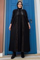Hijab clothing BLACK SEQUINED KNITWEAR CARDIGAN T 51332