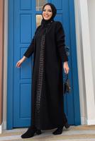 Hijab clothing BLACK SEQUINED KNITWEAR CARDIGAN T 51332