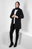Hijab clothing BLACK COAT WITH POCKET DETAIL T 5327