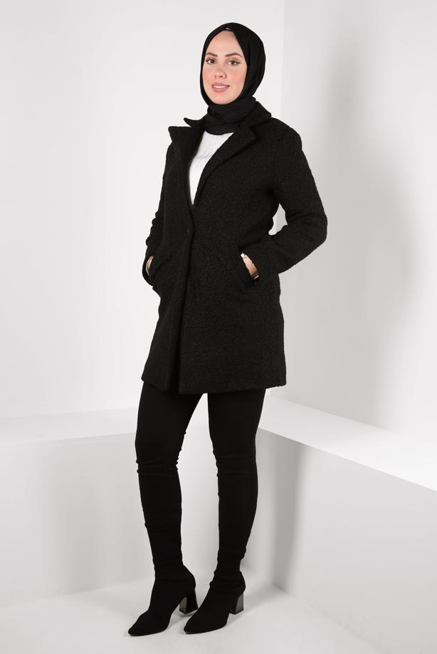 Hijab clothing  COAT WITH POCKET DETAIL T 5327 - TRENDTESETTÜR