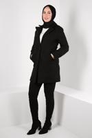 Hijab clothing BLACK COAT WITH POCKET DETAIL T 5327