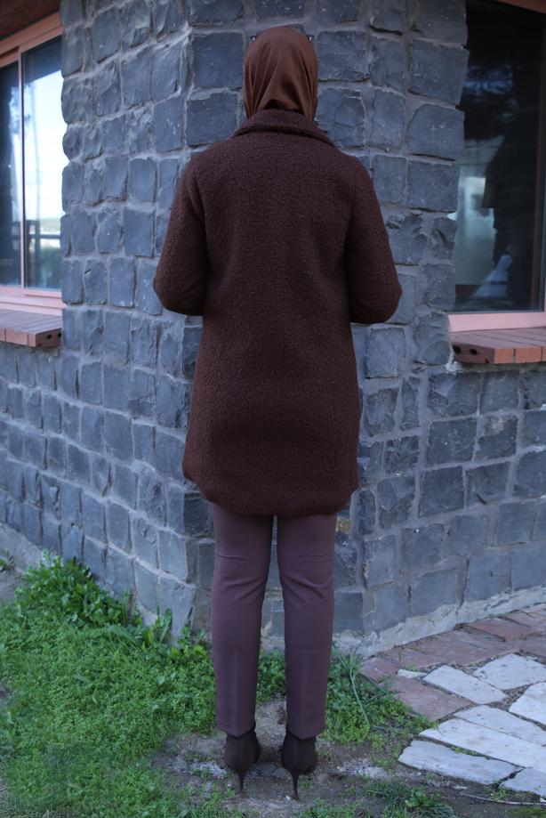 Hijab clothing  COAT WITH POCKET DETAIL T 5327 - TRENDTESETTÜR