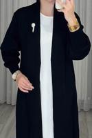 Tesettür giyim SİYAH BROŞ DETAYLI TRİKO CEKET T 62401