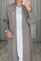 Hijab clothing MINK KNITWEAR JACKET WITH BROOCH T 62401