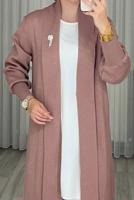Tesettür giyim PEMBE BROŞ DETAYLI TRİKO CEKET T 62401