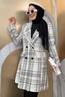 Hijab clothing ECRU PATTERNED JACKET T 9077