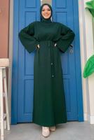 Hijab clothing GREEN WIDE SLEEVE KNIT DRESS T 22332