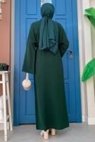Hijab clothing GREEN WIDE SLEEVE KNIT DRESS T 22332