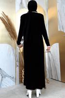 Tesettür giyim SİYAH TAM BOY TRİKO ELBİSE T 32332