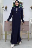 Tesettür giyim LACİVERT TAM BOY TRİKO ELBİSE T 32332