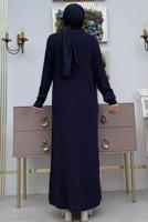 Tesettür giyim LACİVERT TAM BOY TRİKO ELBİSE T 32332