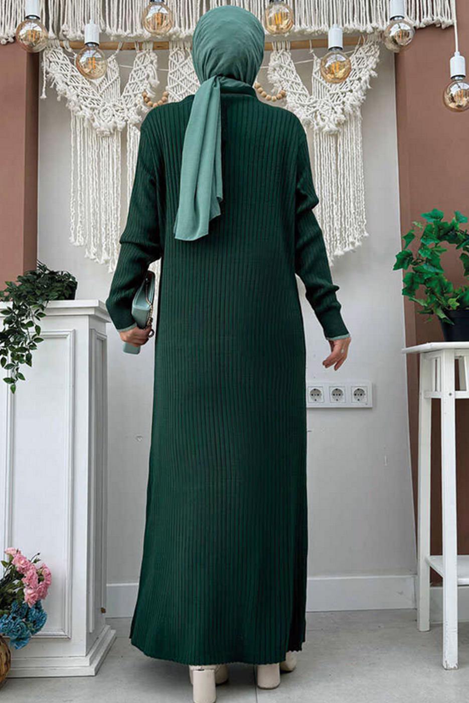 Hijab clothing GREEN KNITWEAR DRESS T 32332