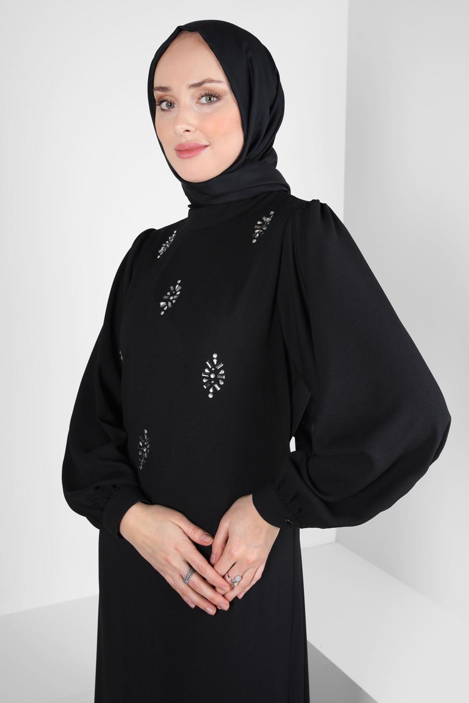 Hijab clothing BLACK ALVINA BELTED DRESS T 44356-1