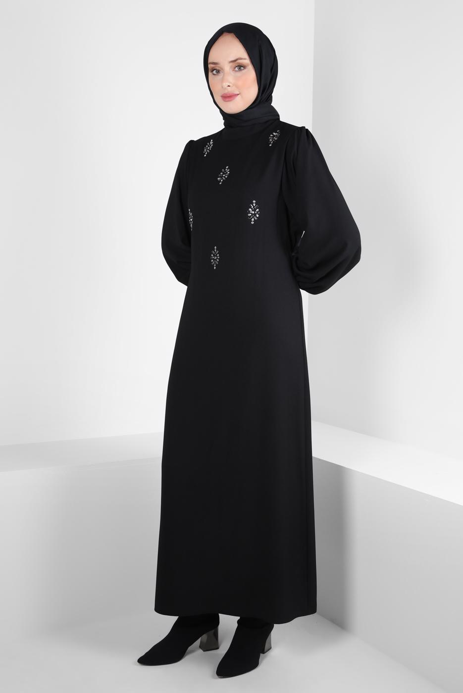 Hijab clothing BLACK ALVINA BELTED DRESS T 44356-1