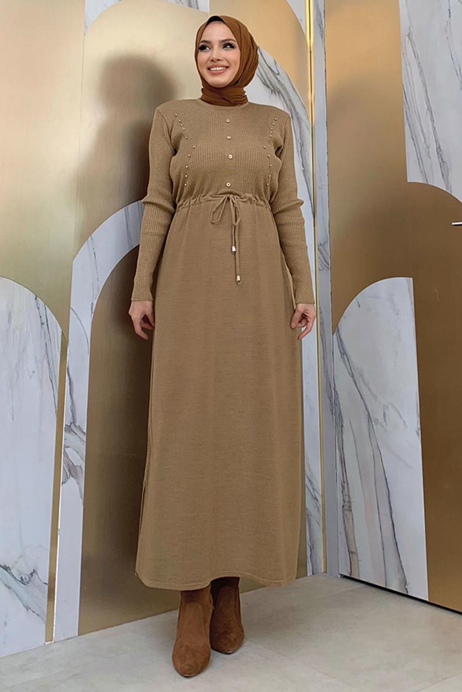 Hijab clothing MINK KNITWEAR DRESS T 5071