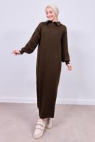 Hijab clothing BROWN KNITWEAR DRESS T 7808