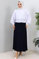 Vêtements hijab NOIR A-JUPE EN LIN T 112