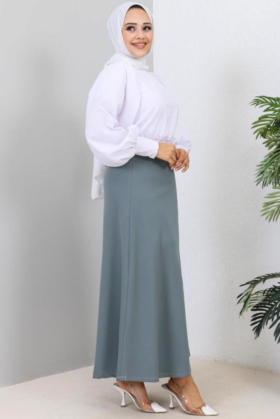 Vêtements hijab GRIS A-JUPE EN LIN T 112