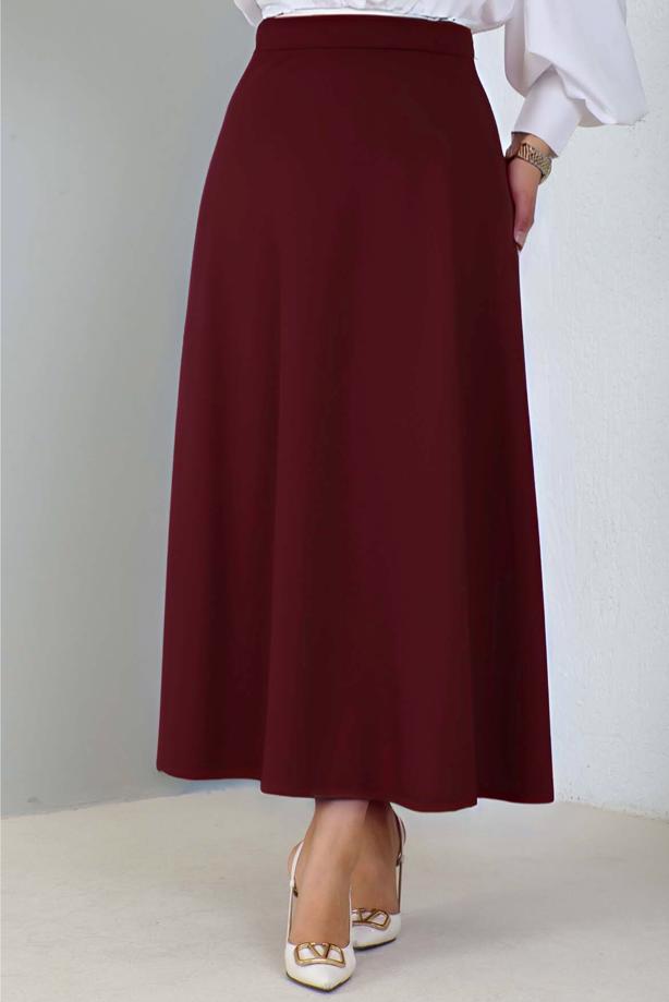 Tesettür giyim BORDO A KESİM ETEK T 112 - TRENDTESETTÜR