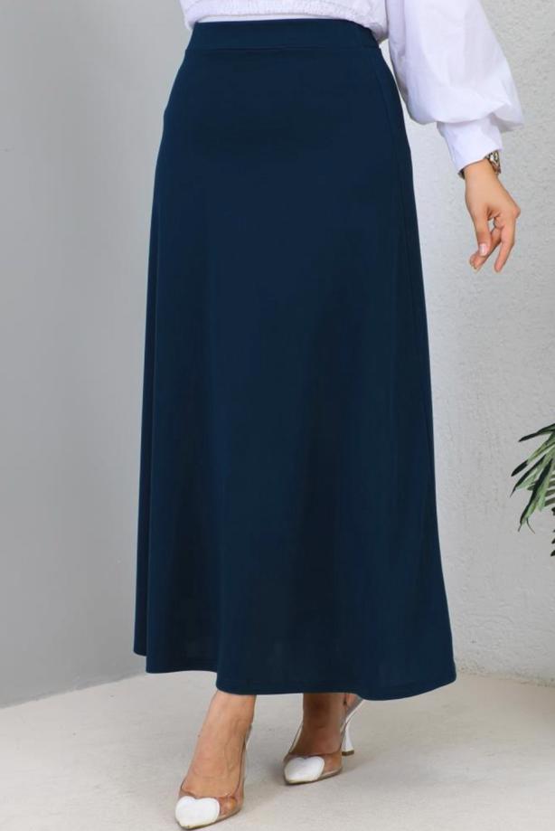 Hijab clothing NAVY BLUE A-LINEN SKIRT T 112 - TRENDTESETTÜR