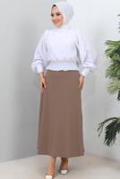 Tesettür giyim VİZON A KESİM ETEK T 112