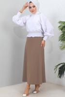 Tesettür giyim VİZON A KESİM ETEK T 112